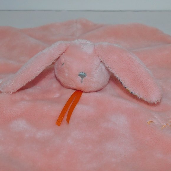 Manhattan Toy Hippity Hop Pink Round Bunny Rabbit Security Blanket Paci Holder - Picture 2 of 6